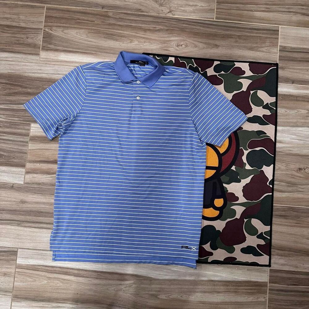 Ralph Lauren RLX blue striped polo shirt